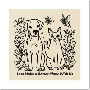 cute pets Posters and Art